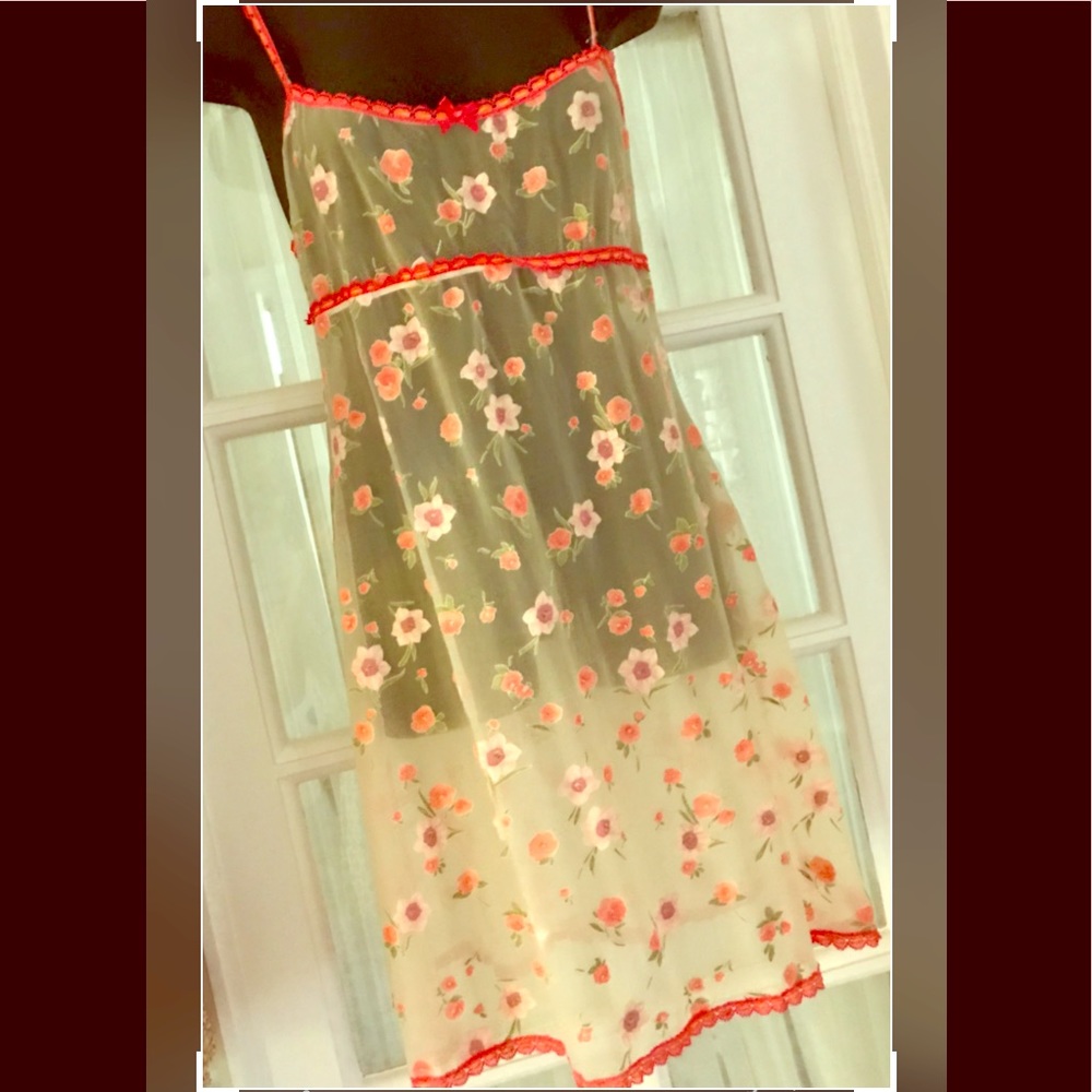 Cosabella Sheer Floral Slip w/ adj straps